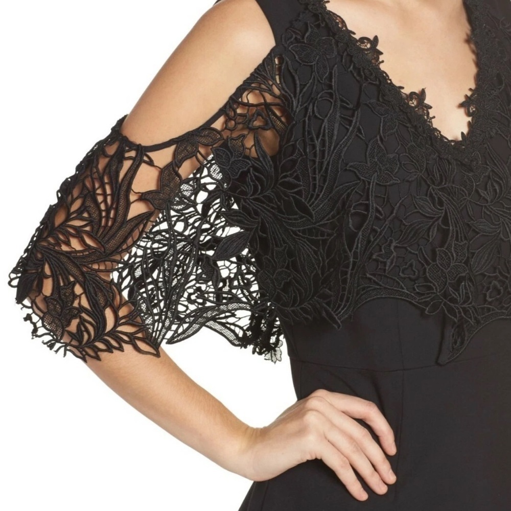 Kobi Halperin “Kena” Black Cold Shoulder Sheath Dress Size 4 - Picture 4 of 13
